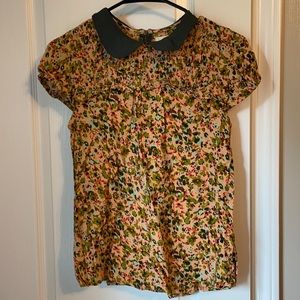Indi & cold floral smocked short sleeve top